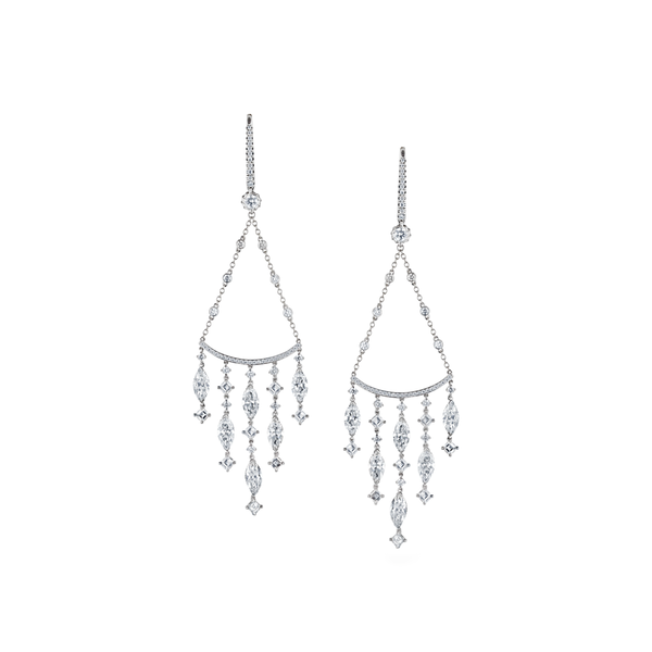 Diamond Dewdrop Cascade Earrings